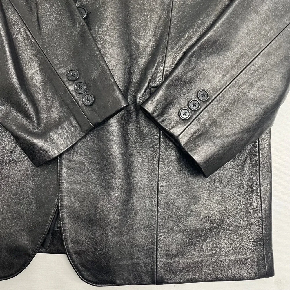 Sportcoat Blazer Western Scully Mens 44 Soft Lambskin Leather Jacket Yokes Black